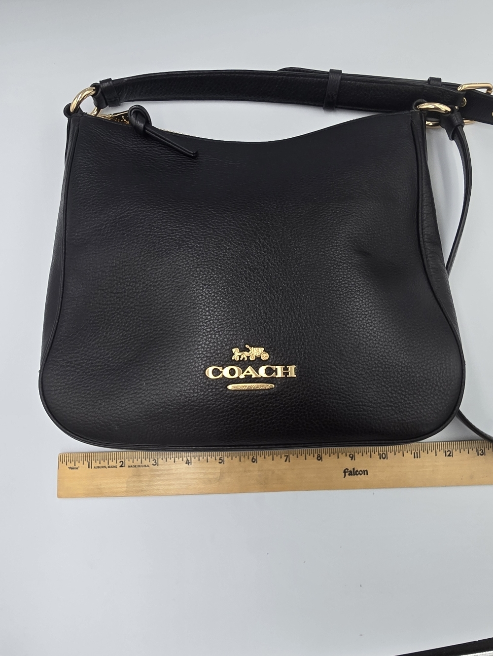 COACH C1648 Ellie File Bag Black Pebbled Leather Crossbody Shoulder Bag Purse ** - Picture 3 of 16